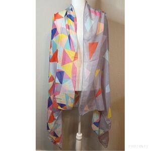 Printed Village Rainbow Geometric Lightweight Scarf Wrap